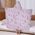 thumbnail image 5 of Pastel Princess Castle Pattern Hooded Bath Towel，60"x35" for Ages 3 To 12 Kids, Quick Dry Lightweight Soft Microfiber Hood Beach Towel Cover Up for Kids, 5 of 7