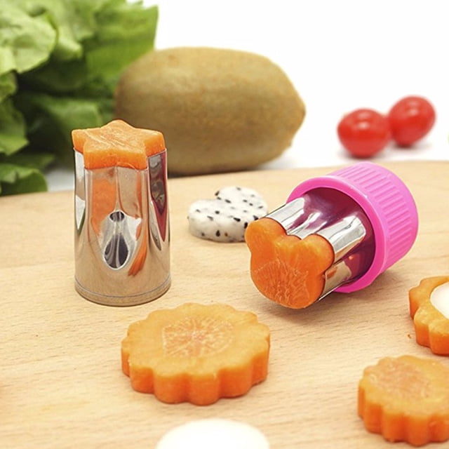 9 moldes cortadores de frutas y verduras con dibujos animados, moldes cortadores de flores, herramientas para cortar galletas, pasteles, fondant