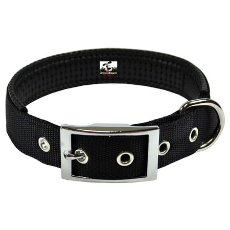 Downtown Pet Supply Dog Collars for Small Dogs Padded Dog Collar Black, S
