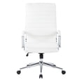 thumbnail image 3 of High Back Manager's Faux Leather Chair in White with Chrome Base, 3 of 8