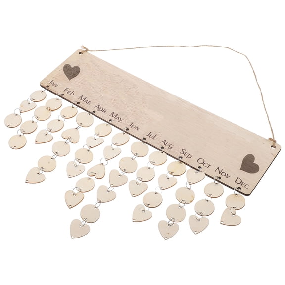 FUTUREORYY Wooden Rectangular Wall Calendar Set with Hanging Rope, Home and Family Decorative Organizer, 15.72 x 4.32 x 0.39 inches