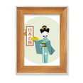 thumbnail image 1 of Traditional Japanese Ancient Girl Desktop Wooden Photo Frame Display Picture Art Painting Multiple Sets, 1 of 3