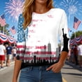 thumbnail image 5 of GEWSEY 4Th of July Shirts Women 3/4 Sleeve Crewneck Cute Shirts Casual Print T Shirt (Grey, M), 5 of 8