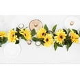 thumbnail image 6 of Coolmade 2 Pack Artificial Sunflower Garland Silk Sunflower Vine Artificial Flowers with Green Leaves Wedding Table Decor, Yellow, 6 of 9