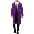 thumbnail image 2 of INSPIRE CHIC Winter Overcoat for Men's Single Breasted Notch Lapel Business Trench Coats S Purple, 2 of 5