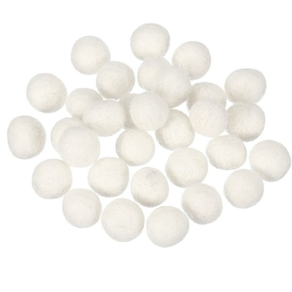 Uxcell 30 Pcs Wool Felt Balls Beads, 0.6 Inch Felt Pom Poms for Crafts, Handmade Pompoms Bulk Small Bead for Nursery Handicrafts and DIY Art Decoration, White
