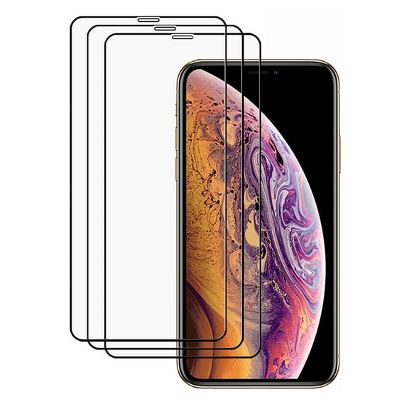 KIQ 3 Pack CLEAR Tempered Glass Screen Protector Compatible with iPhone XS Max/11 Pro Max