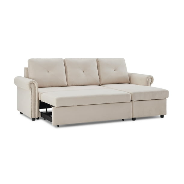 Docooler 83 Sleeper Sofa Bed, Convertible Sectional Sleeper Sofa With Storage