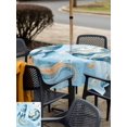 thumbnail image 5 of Outdoor Tablecloth with Umbrella Hole for Patio/Picnic/Party/Camping, Blue Ombre Space Rocket Waterproof Table Cloth Square Cover Washable, Modena Abstract Universe Planet (54"x 54"), 5 of 8