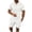 White, variant on Mens 2 Piece Summer Outfits Textured Classy Casual Half Button Collared Golf Shirt and Shorts Set Stretch Short Sleeve Suit