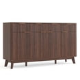 thumbnail image 1 of Buffet Moderne Cannelé Ondulé de 59 Pouces avec Tiroirs et Portes, Console de Rangement Courbée Style Ferme avec Tablettes Ajustables, 1 of 6