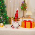 thumbnail image 5 of Type B Decoraciones navideñas con astas a cuadros, gnomo de Tomte sueco hecho a mano, elfo de Papá Noel de felpa, 5 of 5