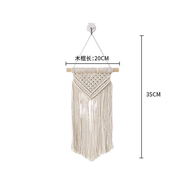 Nvzi 2 piezas de macramé para colgar en la pared, tejido bohemio, decoración del hogar, apartamento, dormitorio, regalo para mamá adolescente, 7,9" de ancho x 13,8" de largo, A