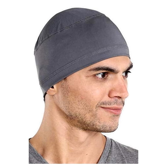 Tough Headwear Cooling Skull Cap Helmet Liner for Men - Motorcycle Skull Cap - Hard Hat Liner - Cycling Skull Cap for Women Dark Gray