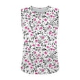thumbnail image 5 of Levmjia Womens Tank Tops Printed Sleeveless Round Neck Blouse Casual Pullover Tops Comfortable Polyester Stretch Fit Fashion Basic Tee Daily Wear Spring Summer, 5 of 6