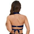 thumbnail image 4 of Hessimy Tankini Tops for Women Cut Out Long Bikini Top Twist Knot Padded Adjustable Swimsuit Tops Only Resort Wear(Z2-Dark Blue,S), 4 of 9