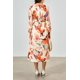 thumbnail image 5 of Vestido PRETTYGARDEN Floral Cuello en V Manga Larga Naranja XL, 5 of 9