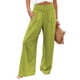 thumbnail image 1 of Pantalones sueltos casuales para mujer Pantalones de lino de algodón Palazzo Pantalones de verano de pierna ancha con bolsillos, 1 of 4
