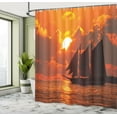 thumbnail image 5 of Ambesonne Tropical Shower Curtain, Sunset in Key Florida, 69"Wx70"L, Orange Dark Orange, 5 of 5