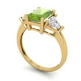 thumbnail image 2 of Three-Stone Engagement Ring for Women - 2.82ct Natural Peridot in 18K Yellow Gold Promise Ring, 2 of 6