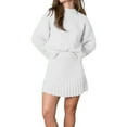 thumbnail image 5 of Long Sleeve Women Fall Winter 2 Pieces Skirt Sets Casual Sweater Pullover and Skirt, 5 of 6