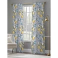 thumbnail image 4 of Lemon Tree Birds Sheer Curtains 84 Inch Length 2 Panels Set, Green Botanical Blue Floral Voile Window Treatment Rod Pocket Curtains Sheers Drapes for Bedroom/Living Room/Kitchen 52"x84"x2, 4 of 7