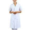 thumbnail image 2 of lionlar Women Short Sleeve White Scrubs Lab Coat Doctor Nurse Uniform S S, 2 of 9