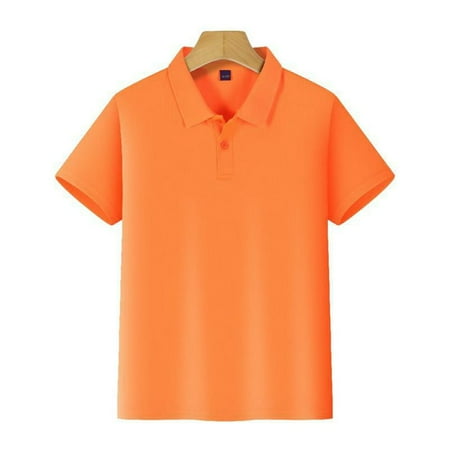 

Hbdhejl Toddler Boys Girls Shirts Kids Short Sleeve Shirt Button Closure Comfortable Soft Fabric Orange 4-5 Years