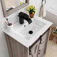 thumbnail image 3 of Blotout 24" Bathroom Vanity with Sink & Faucet & Mirror, Farmhouse Bathroom Vanity Cabinet Set with Sliding Barn Door & 3 Drawers, Freestanding Single Bath Storage Vanity Ceramic Sink, Grey, 3 of 7