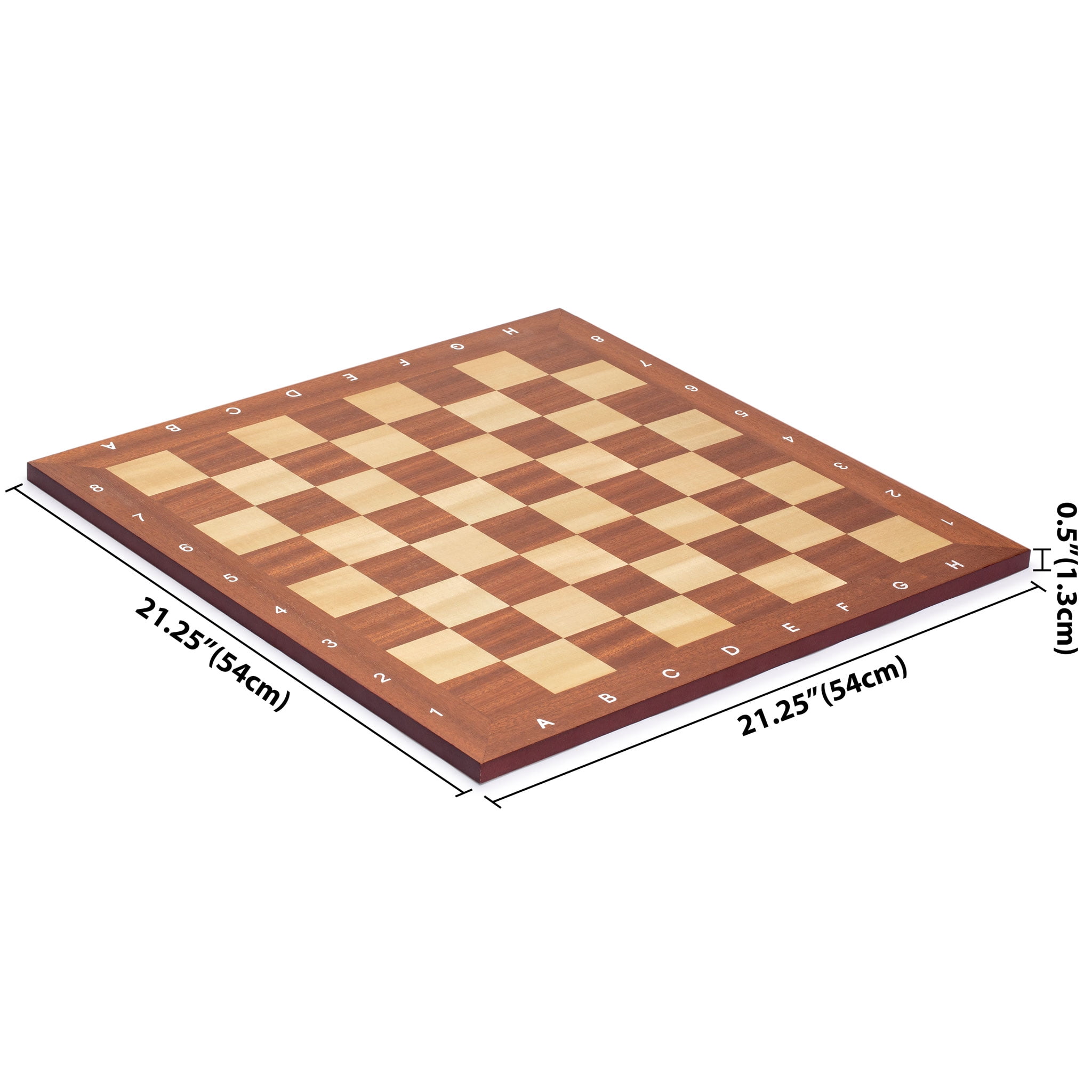 Folding Chess Board Tournament No.6 Sycamore Mahogany 54cm / 