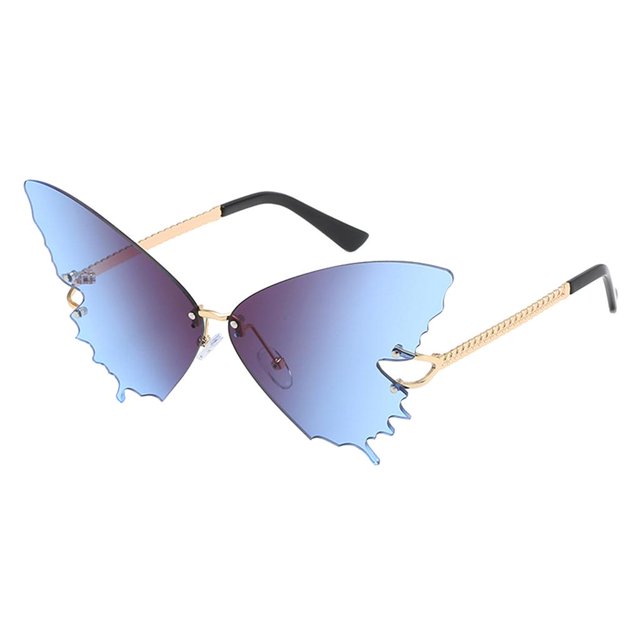 Gafas de sol Baoblaze sin montura UV400 ojo de gato Azul degradado