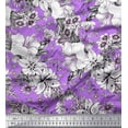 thumbnail image 1 of Soimoi polyester Crepe Fabric Leaves & Flower Floral Printed Fabric 1 Yard 52 Inch Wide, 1 of 3