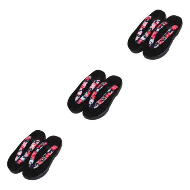 maskred Sabots Japonais Sandales Geta pour Hommes Femmes à la Mode et Polyvalentes Noir Rond Taille 39 3Ensemble