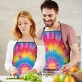 thumbnail image 5 of Colorful Tie Dye Mandala Pattern Apron-Garden Aprons for Women with Pockets-Cotton Linen Waterproof Kitchen Cooking Gardening Aprons Adjustable for Kitchen,Cooking,BBQ and Salon 33x27 Inch, 5 of 7