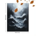 thumbnail image 3 of Qisvanset 12x16 Inch Stormy Ocean Wave Canvas Wall Art, Moody Sea Coastal Living Bedroom Office Wall Decor, 3 of 8