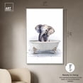 thumbnail image 5 of Bathtub Elephant Canvas Print Trendy Bathroom Art by Art Remedy, Silver Frame, 36 x 54, 5 of 7