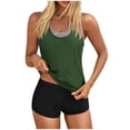 thumbnail image 2 of Mifsaly 3 Piece Swimsuits for Women Tankinis Swimwear Crisscross Back Tankinis Top and High Waisted Shorts Set Summer Beach Pool Bathing Suit L, 2 of 6