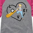 thumbnail image 3 of Toy Story - Bo Peep Baseball Love - Toddler And Youth Girls Raglan Graphic T-Shirt, 3 of 5