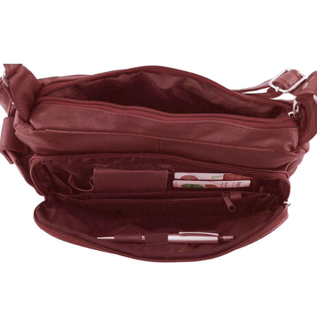 SILVERFEVER Medium Leather Hobo Handbag for Women  Shoulder Purse with Built-in Wallet Organizer, Genuine Leather Everyday Bag