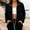 Black women's fleece coat a1, variant on Usloyux Women's Solid Color Fleece Pocketed Stand-Up Collar Long Sleeve Zip Up Jackets Casual Coats Fall Winter Outerwear, White L