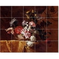 thumbnail image 1 of Ceramic Tile Mural-Jean-Baptiste Monnoyer Flowers Tile Mural Interior Renovations Idea. 21.25" w x 17" h using (20) 4.25 x 4.25 ceramic tiles, 1 of 3