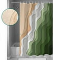 thumbnail image 3 of Shower Curtain, Sage Green Gradient Summer Beach Waterproof Shower Curtain Set with Hooks for Bathroom Showers,Stalls and Bathtubs,60x72In Stripes Abstract Geometric, 3 of 9