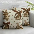 thumbnail image 3 of Qinduosi Easter Pillow Covers Inch Set of , Heart Bunny Decorative Throw Pillows,Brown Bow Rabbit Cushion Case Spring Decoration for Sofa Couch, 3 of 5