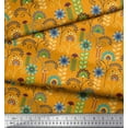 thumbnail image 2 of Soimoi Cotton Duck Fabric Leaves & Floral Clip Art Printed Fabric 1 Yard 42 Inch Wide, 2 of 3