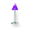 thumbnail image 2 of Designer Stainless Steel Sgss Labret W Uv Sensitive Acrylic Cone 16G (1.3Mm) 5/16 (8Mm) Long 4 Made In China -Jewelry By Sweet Pea Creations, 2 of 2