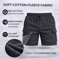 thumbnail image 5 of Yacht & Smith 6 Pack Men’s 5 Pocket Fleece Cargo Shorts, Cotton, Drawstring, Bulk Athletic Lounge Shorts, Charcoal Grey, Size Large, 5 of 7