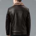 thumbnail image 5 of Guluxicc Men's Leather Jackets with Sherpa Collar Full Zipper Long Sleeve Coat Jackets for Fall Winter Casual Jackets, 5 of 5