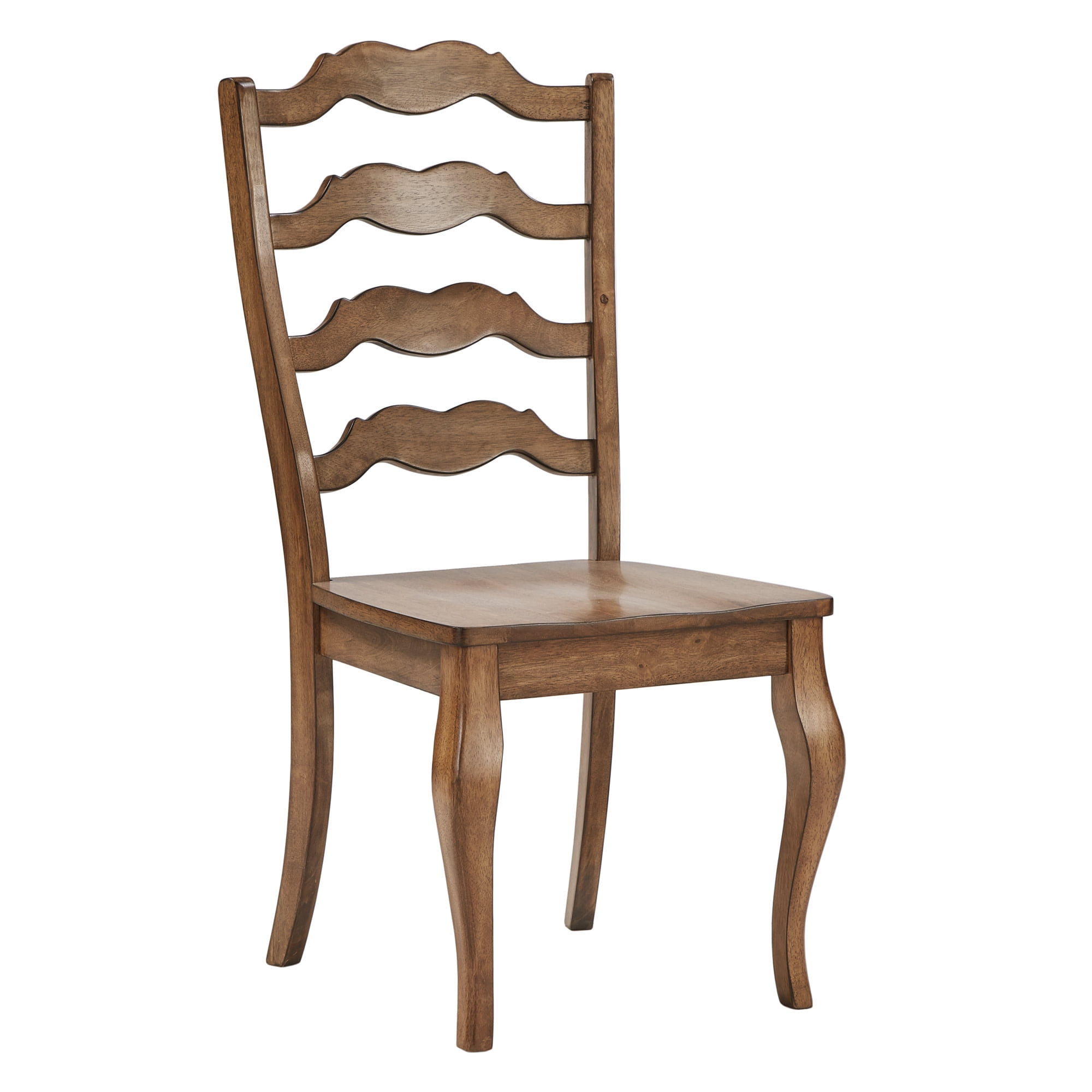 Weston Home Farmhouse French Ladder Back Wood Dining Chairs, Set of 2, Oak