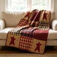 thumbnail image 5 of Yardvibe 4th of July Vintage Blanket, 51.18x59.05 Inch Independence Day Five-Pointed Star Checkered Print Flannel Blanket, Patriotic Retro Throw Blanket for Home Bedroom (C), 5 of 6