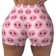 thumbnail image 2 of Haiem Pig Nose No Front Seam Biker Shorts for Women Yoga Workout Gym Bike Shorts with Tummy Control Moisture-Wicking-Small, 2 of 9